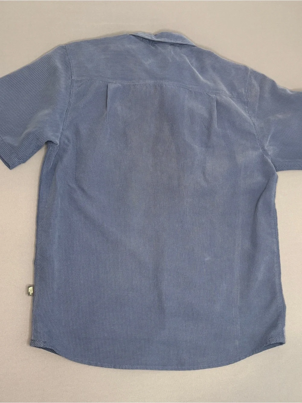 The North Face Mens Medium Blue Short Sleeve Button Shirt Travel Hiking M